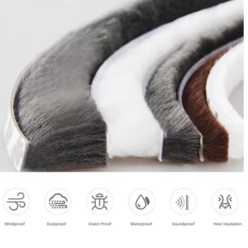 Home Security Front Door - 3Meters Brush Strip Self Adhesive Door