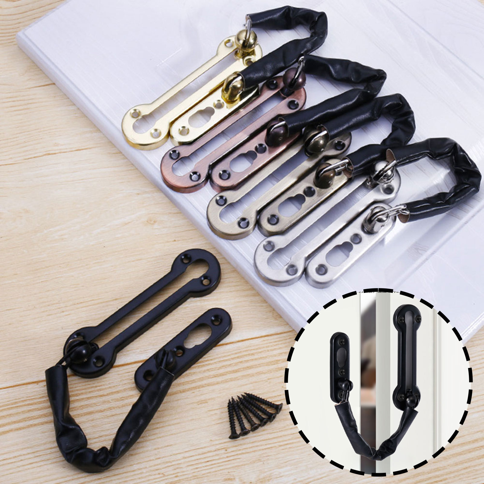 Home Security Front Door - Anti-Theft Chain Door Lock Door-Bolt Stainless