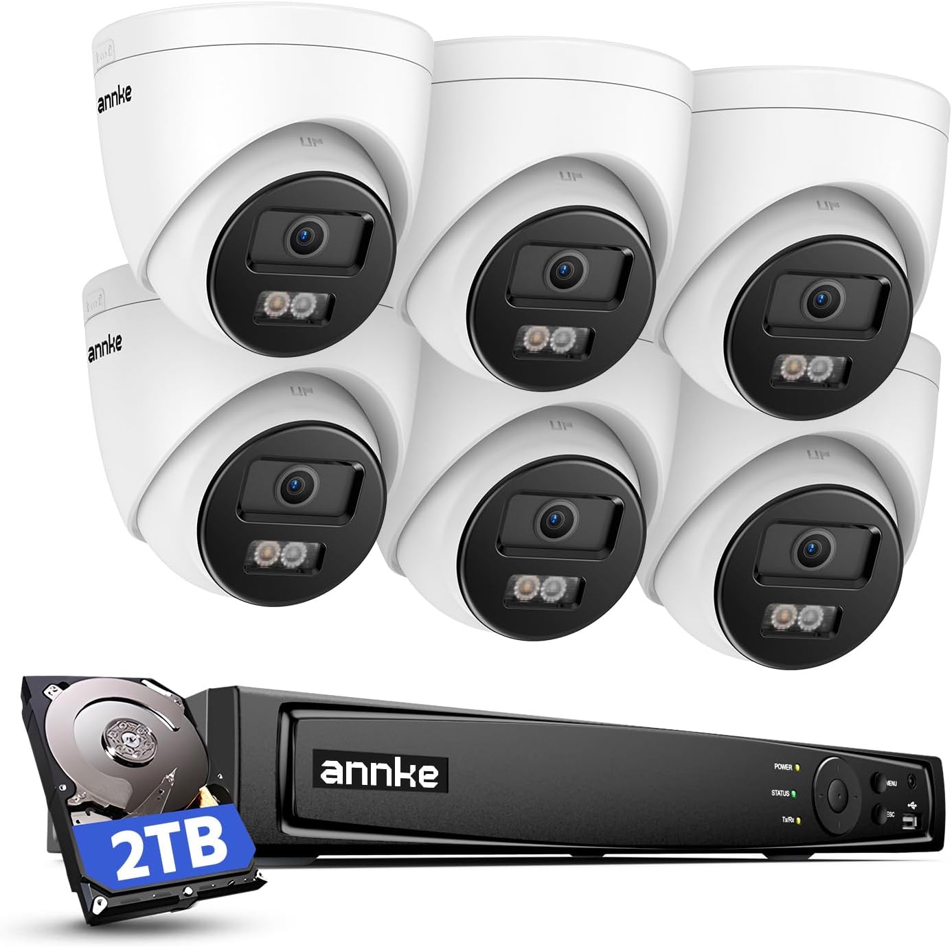 Home Security Lights Outdoors - ANNKE 8CH 4K PoE Security Camera