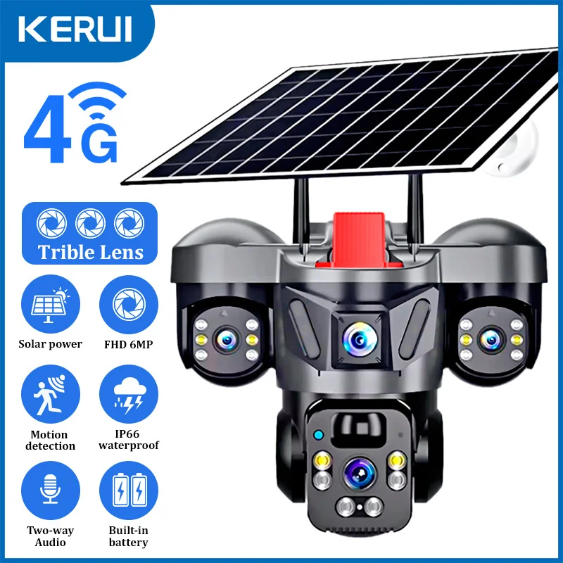 Home Security Indoor Cameras - KERUI V380 Pro Outdoor PTZ 6MP