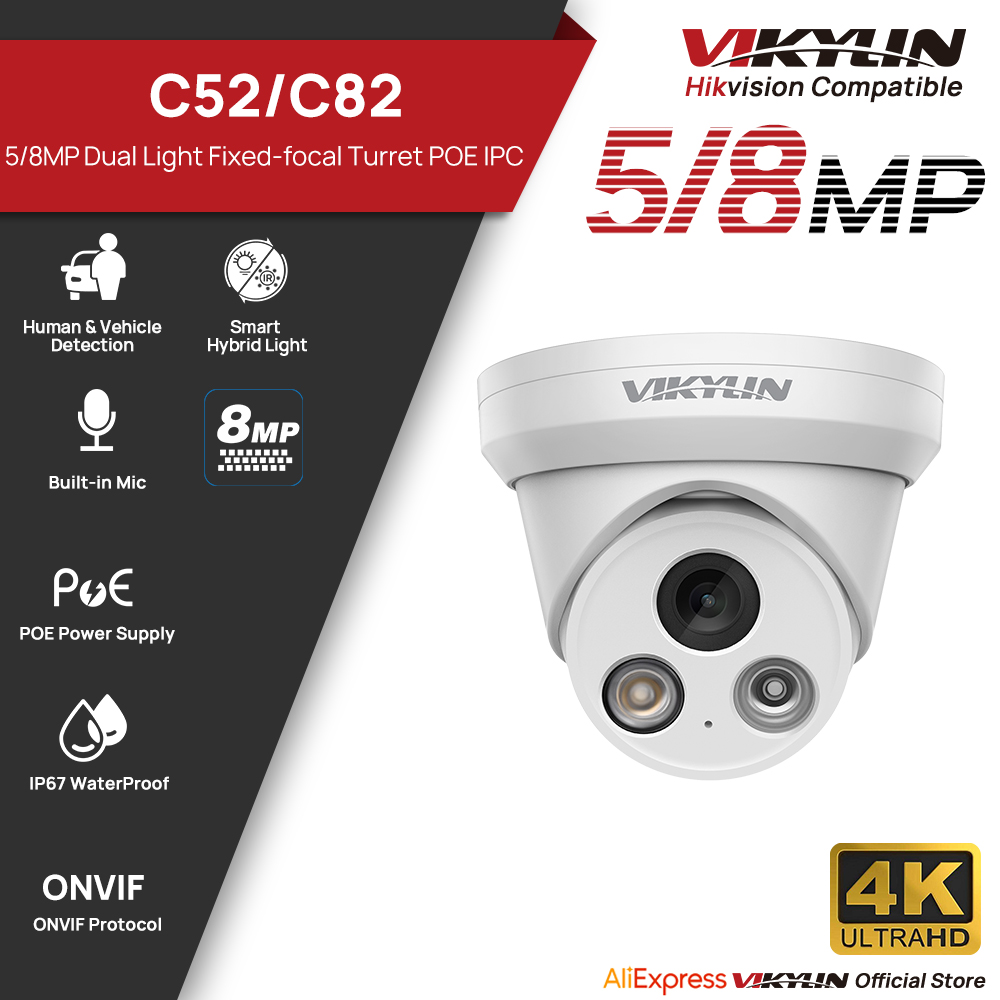 VIKYLIN 5/8MP 4K IP Camera Dua - огляд і ціна Home Security Lights Outdoors