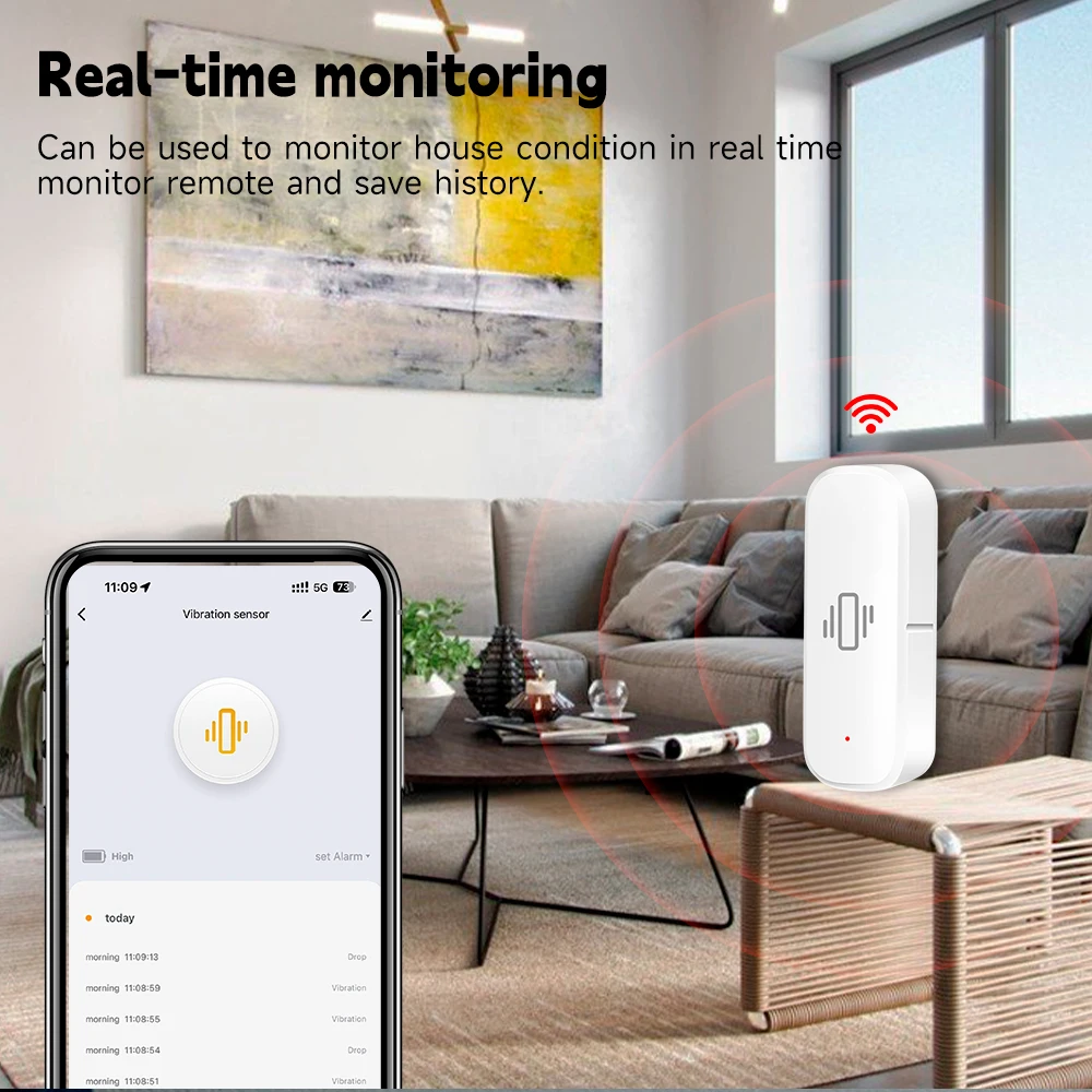 WiFi/Zigbee Smart Vibration Se - огляд і ціна Home Security With Alarm