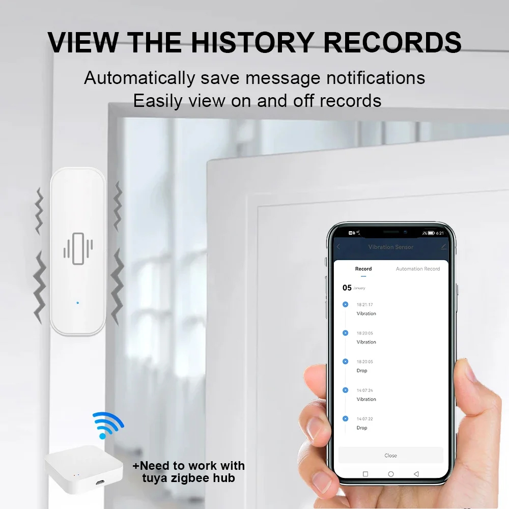 Smart ZigBee Vibration Sensor  - огляд і ціна Home Security With Alarm