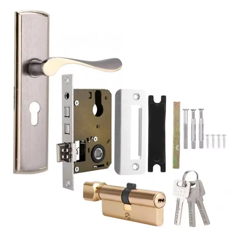 Gold Door Handle Lock Silent H - огляд і ціна Home Security Essential