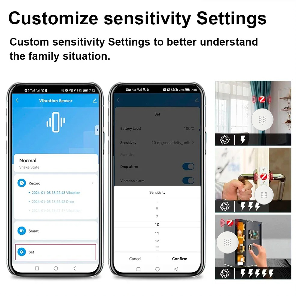 Tuya Zigbee Smart Vibration Se - огляд і ціна Home Security With Alarm